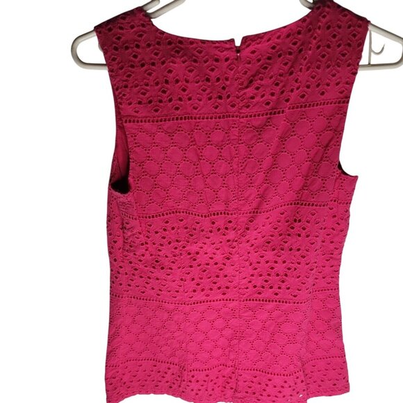 Banana Republic Womens Sleeveless Pink Eyelet Lace Top‎ Size 2 - Picture 3 of 5